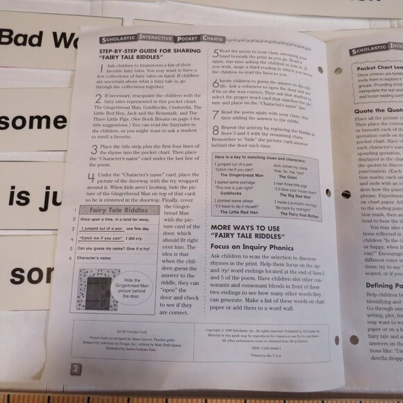 Fairy Tales POCKET CHART complete set LAMINATED Scholastic - Picture 12 of 14